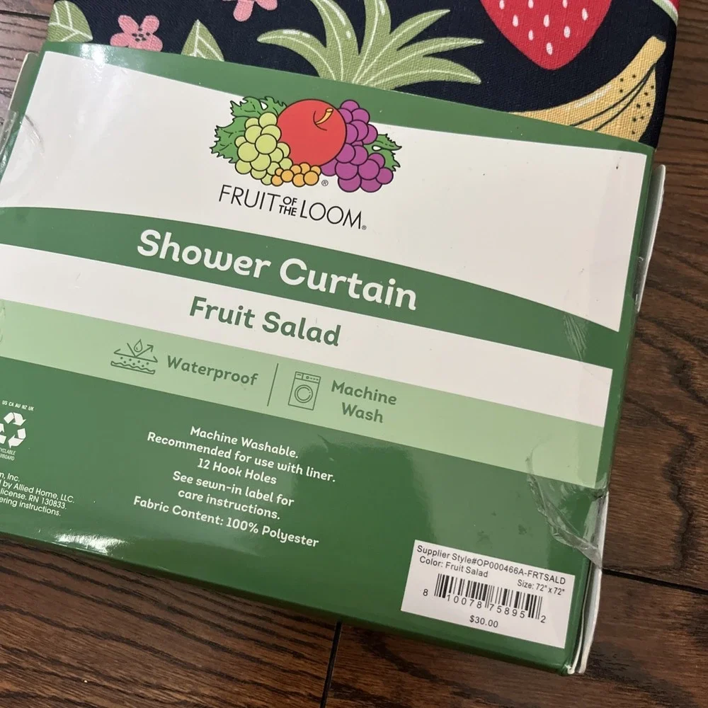 Shower Curtain  Fruit of the Loom Fruit Salad JCPenney Water Proof